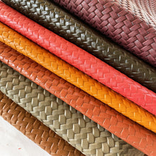 Load image into Gallery viewer, Mustard Woven Pattern Leather
