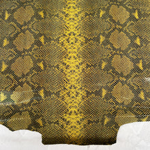 Load image into Gallery viewer, Yellow Glossy Snake Pattern Leather
