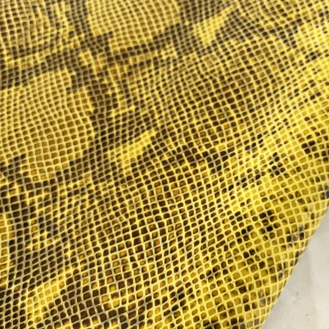 Yellow Glossy Snake Pattern Leather